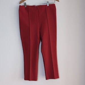 Maison d'amelie Red Front Crease Career Office Stretch Slacks‎ Pants 10